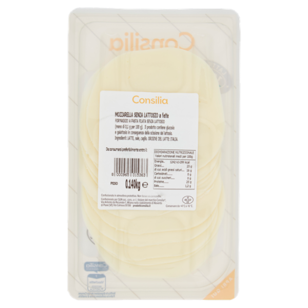 Consilia Mozzarella a Fette senza Lattosio 140 g
