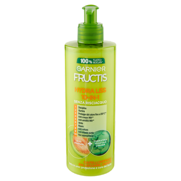 Garnier Fructis Hydra Liss 10in1 Trattamento senza Risciaquo per Capelli Difficili da Lisciare 400ml