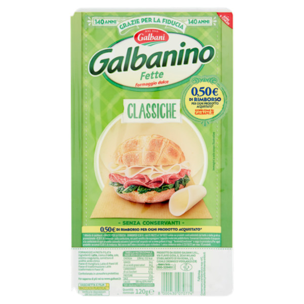 Galbani Galbanino Fette formaggio dolce Classiche 120 g