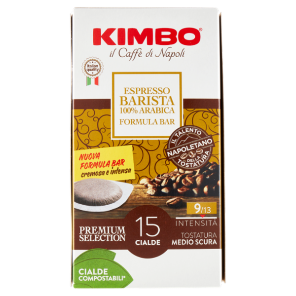 Kimbo Espresso Barista 100% Arabica Formula Bar 15 Cialde Compostabili* 109.5 g