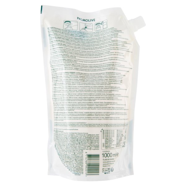 Palmolive ricarica sapone liquido mani Naturals latte e miele 1 L
