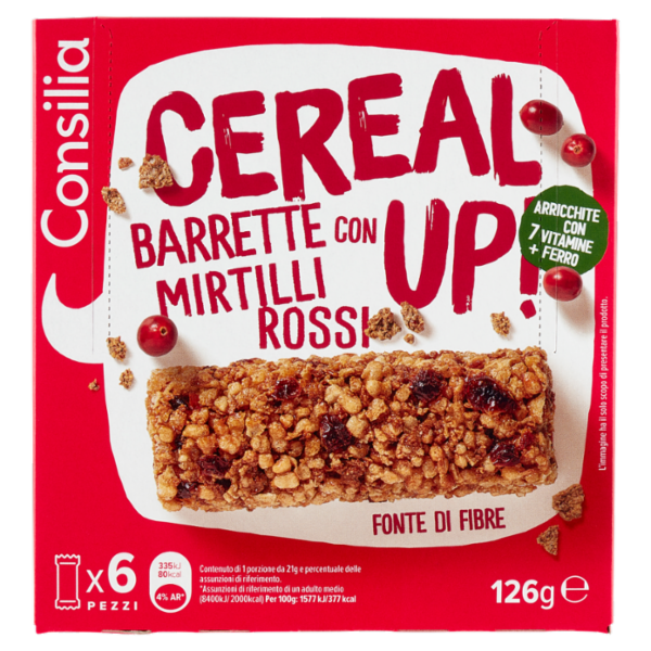 Consilia Barrette di Cereali con Mirtilli Rossi 6x21 g