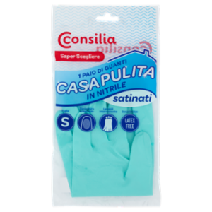 Consilia Saper Scegliere 1 Paio Di Guanti Casa Pulita In Nitrile Satinati Taglia S
