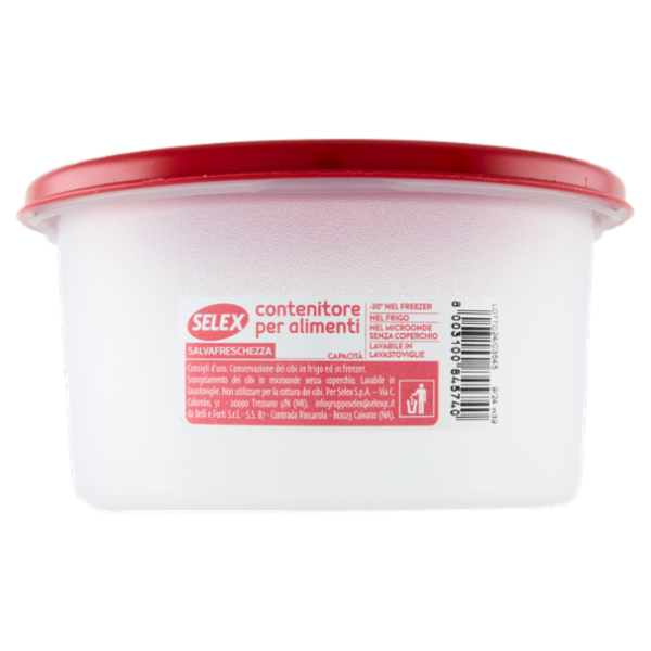 Selex Contenitore per Alimenti Freezer/Frigo Tondo 0,90 L