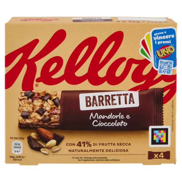 Kellogg's Barretta Mandorle e Cioccolato 4 x 32 g
