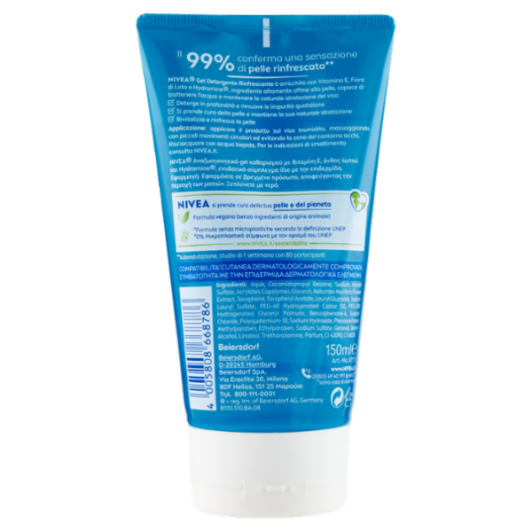 Nivea Gel Detergente Rinfrescante Pelli da Normali a Miste 150 ml