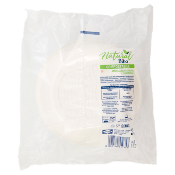 Natural Bibo scodelle Biodegradabili e compostabili 500 cc 25 pz
