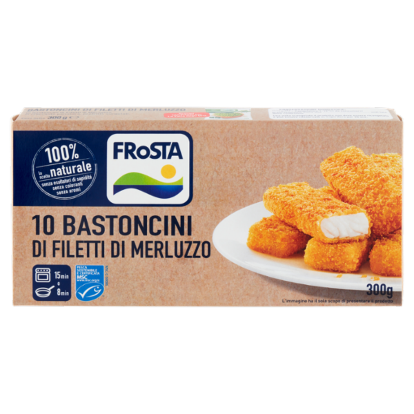 Frosta 10 Bastoncini di Filetti di Merluzzo 300 g