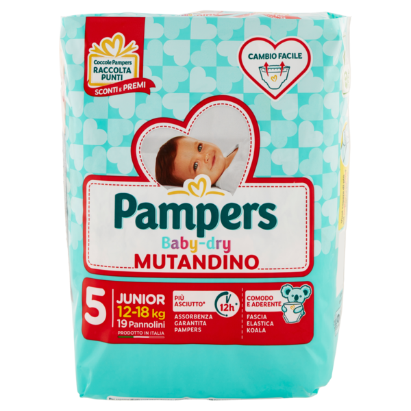 Pampers Baby-dry Mutandino 5 Junior 19 pz