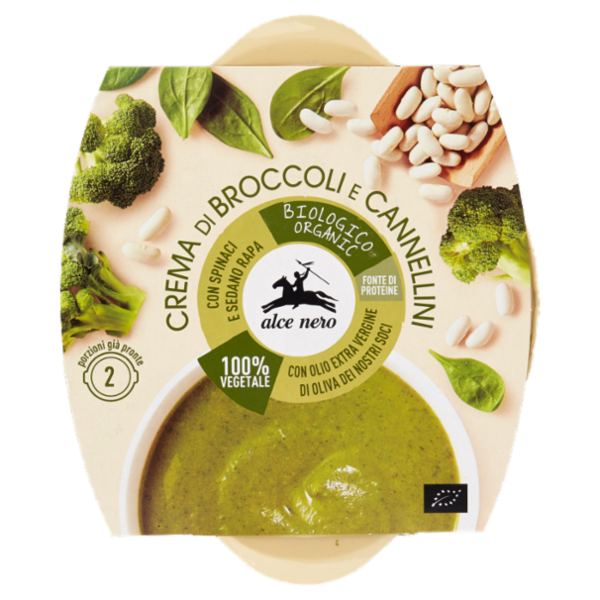 alce nero Crema di Broccoli e Cannellini 580 g