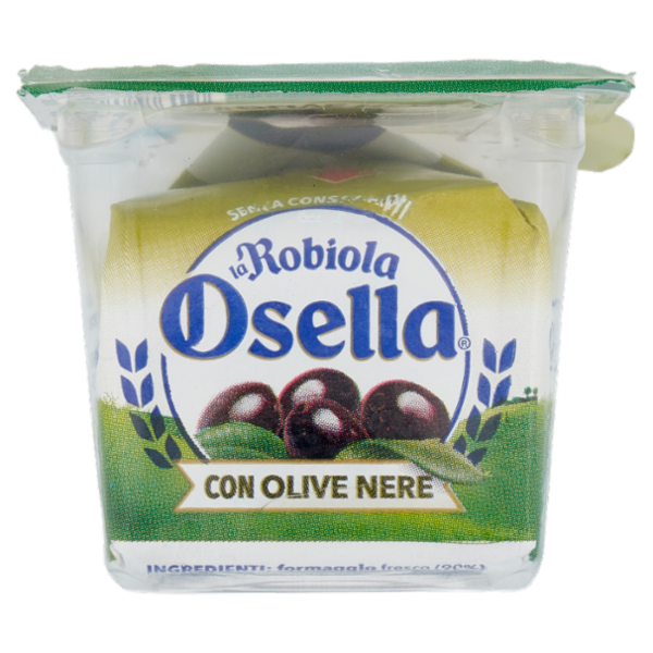 Fattorie Osella la Robiola Osella specialità di formaggio fresco con Olive Nere - 90 g