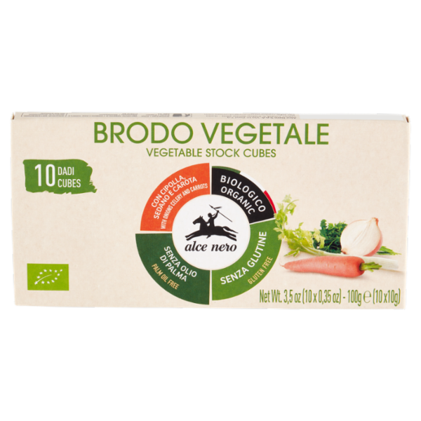 alce nero Brodo Vegetale Dadi 10 x 10 g