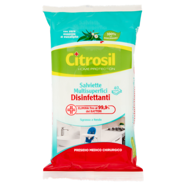 Citrosil Home Protection Salviette Multisuperfici Igienizzanti Eucalipto 40 pz