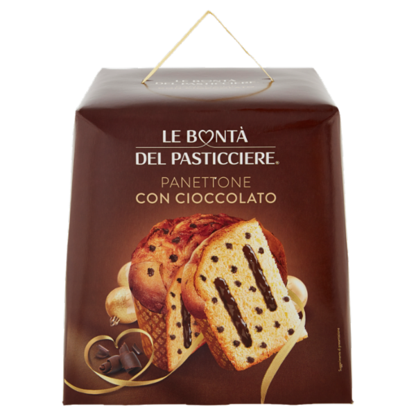 Le Bontà del Pasticciere Panettone con Gocce Cioccolato con Farcitura 750 g