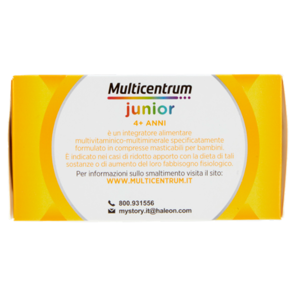 Multicentrum junior integratore multivitaminico per bambini 4 + con vitamina B , C , D 30 cpr 56 g