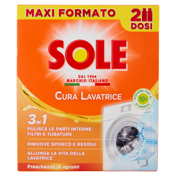 Sole Freschezza d'Agrumi Cura Lavatrice 250 ml x 2