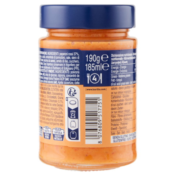 Barilla Pesto Calabrese Peperoni e Peperoncini Condimento e Sugo per Pasta 190 g