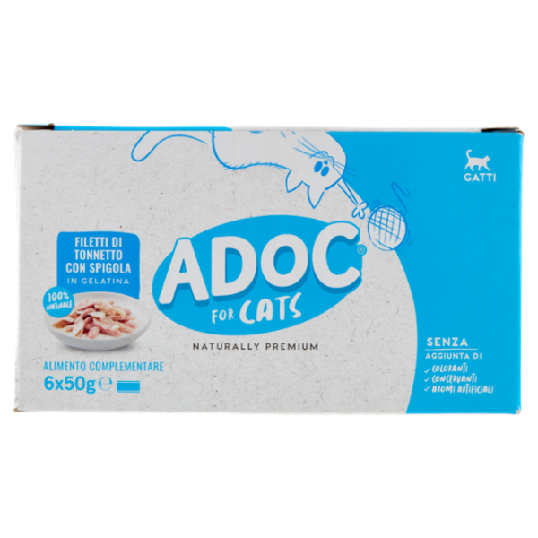ADoC Naturally Premium Filetti di Tonnetto con Spigola 6 x 50 g