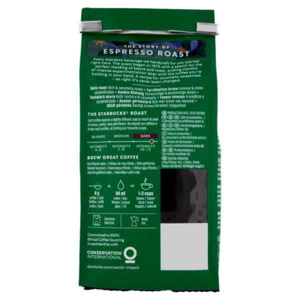 STARBUCKS Espresso Roast Caffè macinato 200 g