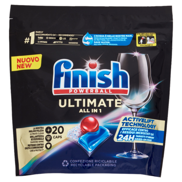 Finish Ultimate All in One Regular pastiglie lavastoviglie 20 lavaggi 258 gr