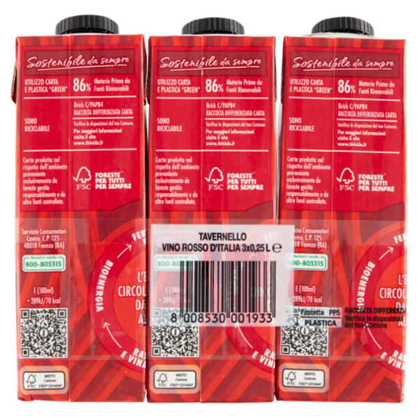 Tavernello Rosso d'Italia 3 x 0,25 L