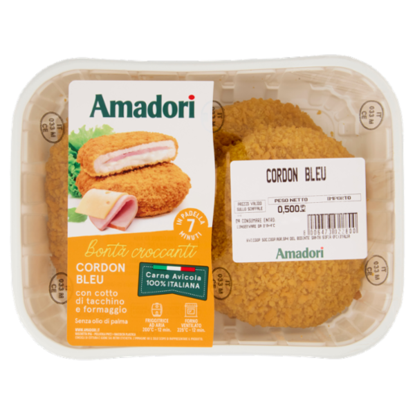 Amadori Cordon Bleu con cotto di tacchino e formaggio 0,500 kg