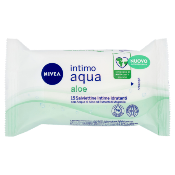 Nivea intimo aqua aloe Salviettine Intime Idratanti 15 pz