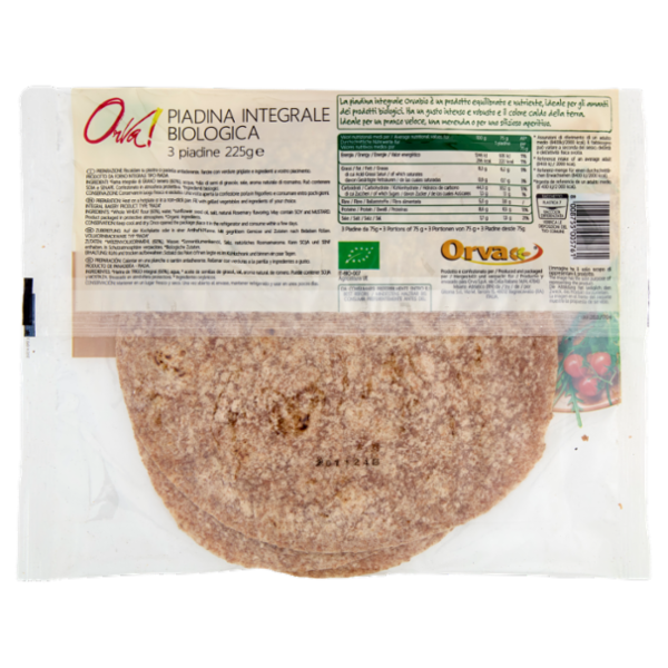 Orva! Piadina Integrale Biologica 3 x 75 g