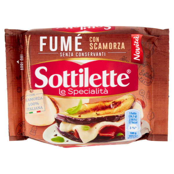 Sottilette Fumé formaggio fuso a fette con Scamorza - 158 g