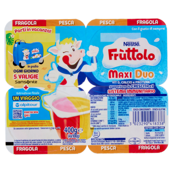 NESTLÉ FRUTTOLO Maxi Duo Fragola - Pesca 4 x 100 g