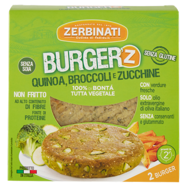 Zerbinati Burger'Z Quinoa, Broccoli e Zucchine 2 x 110 g
