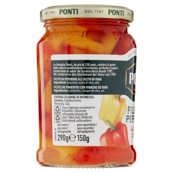 Ponti Filetti di Peperone all'Aceto di Vino 290 g