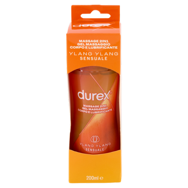 Durex Massage 2 in 1, Gel Lubrificante Intimo a Base Acqua e Gel per Massaggi, con Ylang Ylang, 200