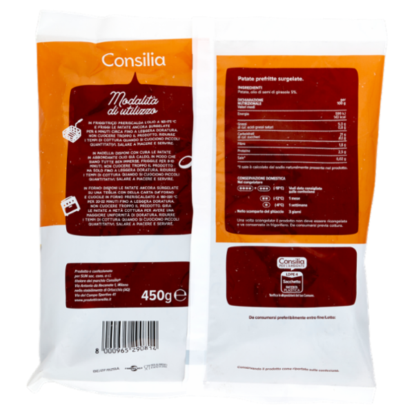 Consilia Patatine da Friggere Surgelate 450 g