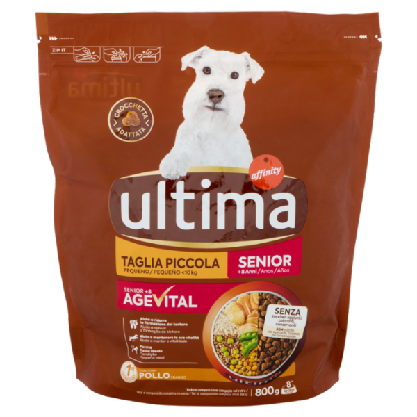 Ultima Dog Mini 1-10 kg Senior +8 Anni Pollo 800 g
