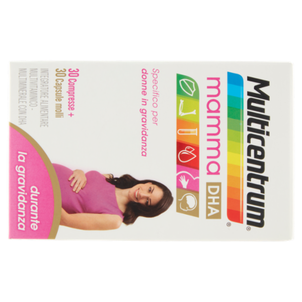 Multicentrum mamma DHA integratore multivitaminico con acido folico per gravidanza 30+30 cpr 58 g
