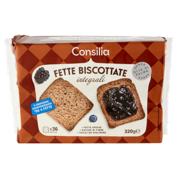 Consilia Fette Biscottate con Farina di Frumento Integrale in Conf Salvafreschezza 9x4 fette 320 g