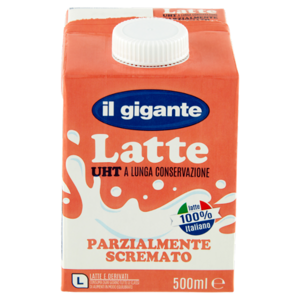 IL GIGANTE Latte UHT a Lunga Conservazione Parzialmente Scremato 500 ml