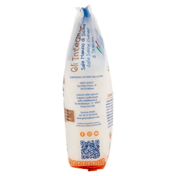 Gemma di mare Gli Integrali Sale Marino di Sicilia dalle Saline Culcasi di Trapani Grosso 800 g