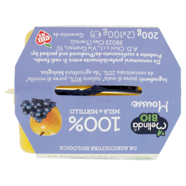 Melinda Bio Mousse mela Golden e mirtillo 2 x 100 g