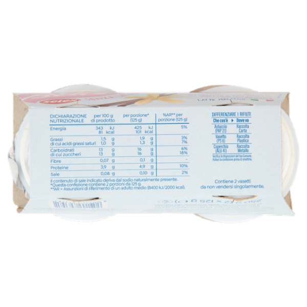 Selex Vivi Bene Yogurt Magro Vaniglia Senza Lattosio 2x125 g