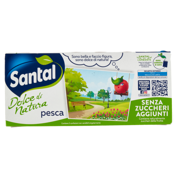 Santàl Dolce di Natura pesca Senza Zuccheri Aggiunti 3 x 200 ml