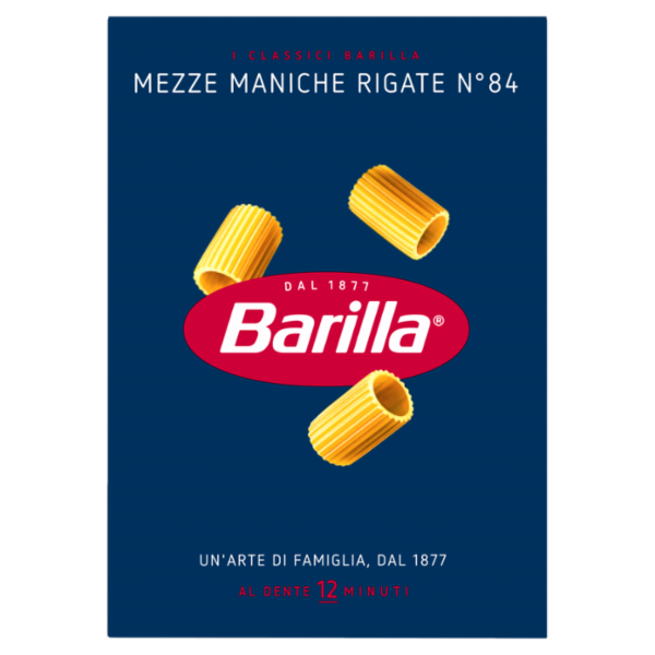 Barilla Pasta Mezze Maniche Rigate n.84 100% Grano Italiano 500g