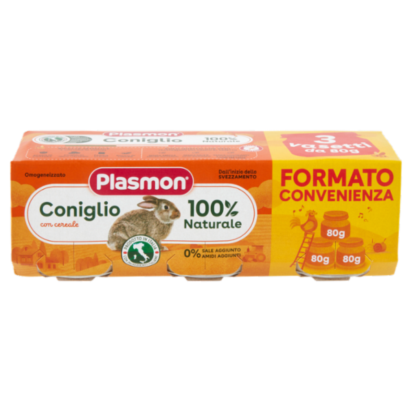 Plasmon Omogeneizzato Coniglio con cereale 3 x 80 g
