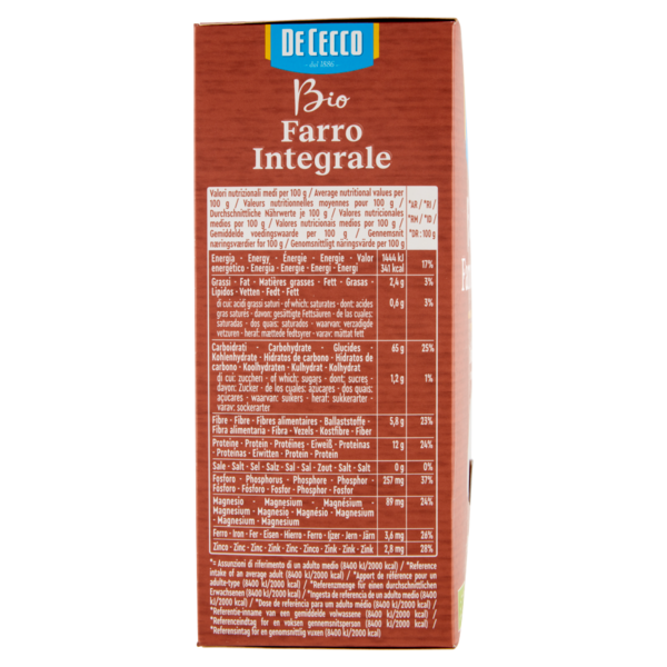 De Cecco Bio Farro Integrale Tortiglioni n°23 500 g