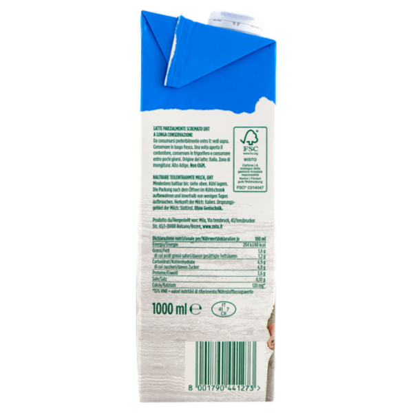 mila Latte di montagna UHT parzialmente scremato 1000 ml