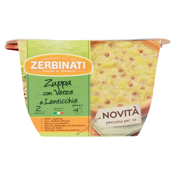 Zerbinati Zuppa con Verze e Lenticchie 620 g