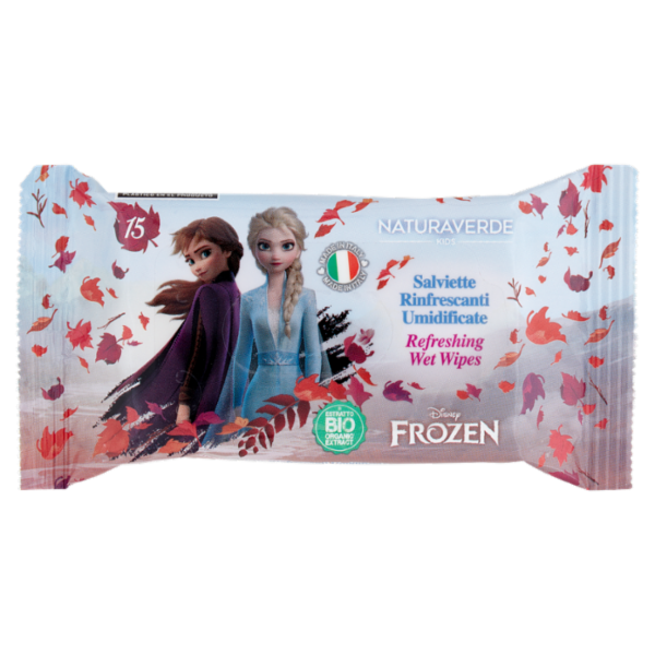 Naturaverde Kids Salviette Rinfrescanti Umidificate Disney Frozen 15 pz