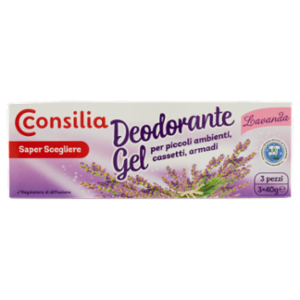 Consilia Saper Scegliere Deodorante Gel Per Piccoli Ambienti, Cassetti, Armadi Lavanda 3 x 40 g