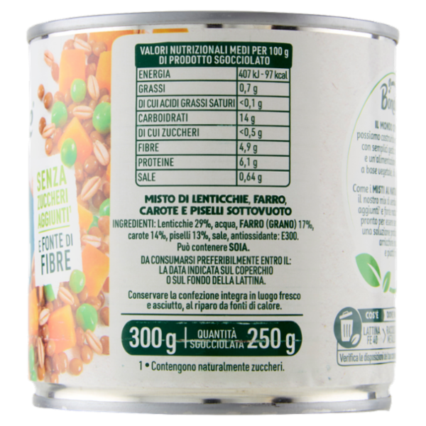 Bonduelle Lenticchie, Farro, Carote e Piselli 300 g